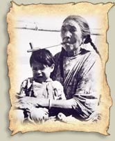 Blackfoot woman and child, Blackfoot reserve, Gleichen, Alberta, 1940, Glenbow Archives NA-3092-94