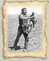 Frank Tried to Flay and George Left Hand, Blackfoot, sowing seed by hand, ca. 1880s, Glenbow Archives NA-127-1