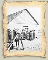 Blood woman waiting at the ration house, Blood reserve, 1897, Glenbow Archives NA-943-42