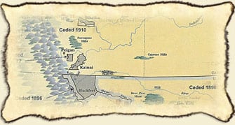 The United States government kept taking away our homeland. Map courtesy of Glenbow Museum