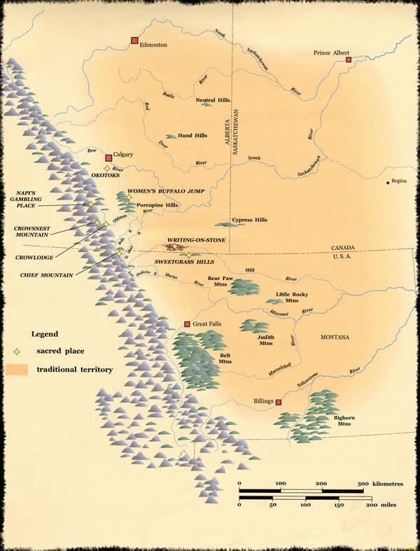 Traditional Territory Map - Courtesy of Glenbow Museum