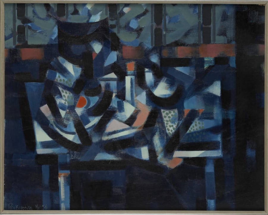 Roy Kenzie Kiyooka, Blue Still Life, 1956, Collection of Glenbow.