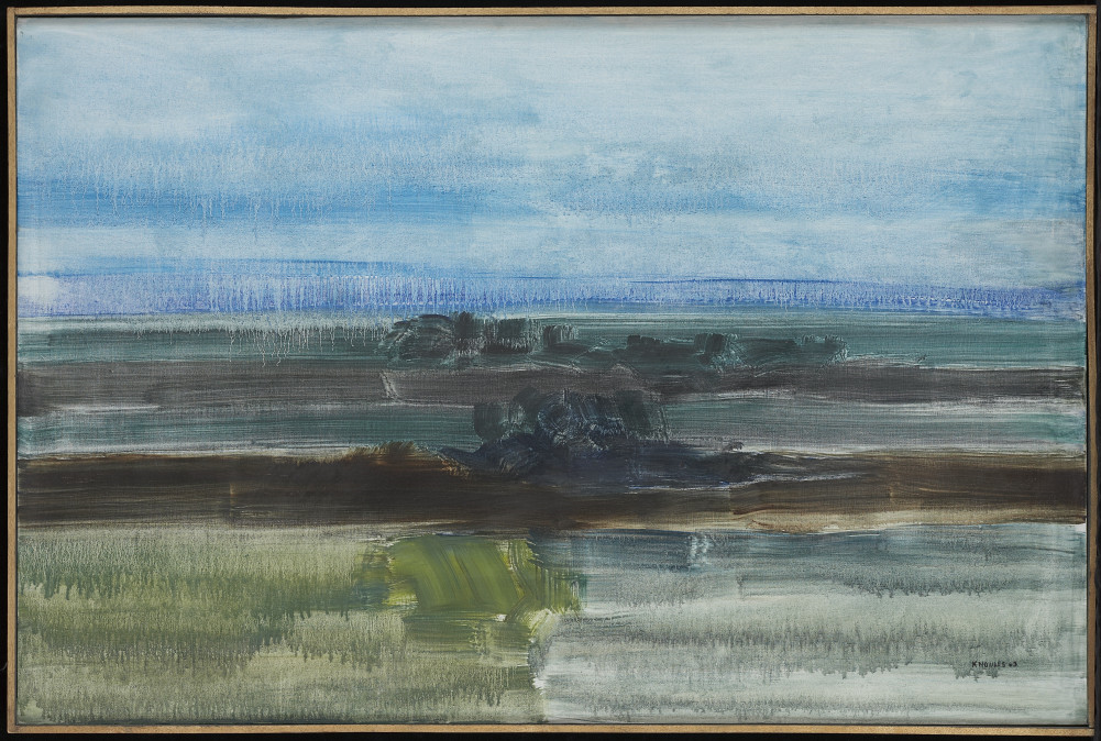 Dorothy Knowles, Two Bluffs at Dusk, 1963, Collection of Glenbow, gift of Dorothy Knowles, 1993.