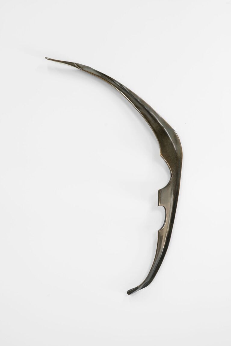 An angular metal sculpture.